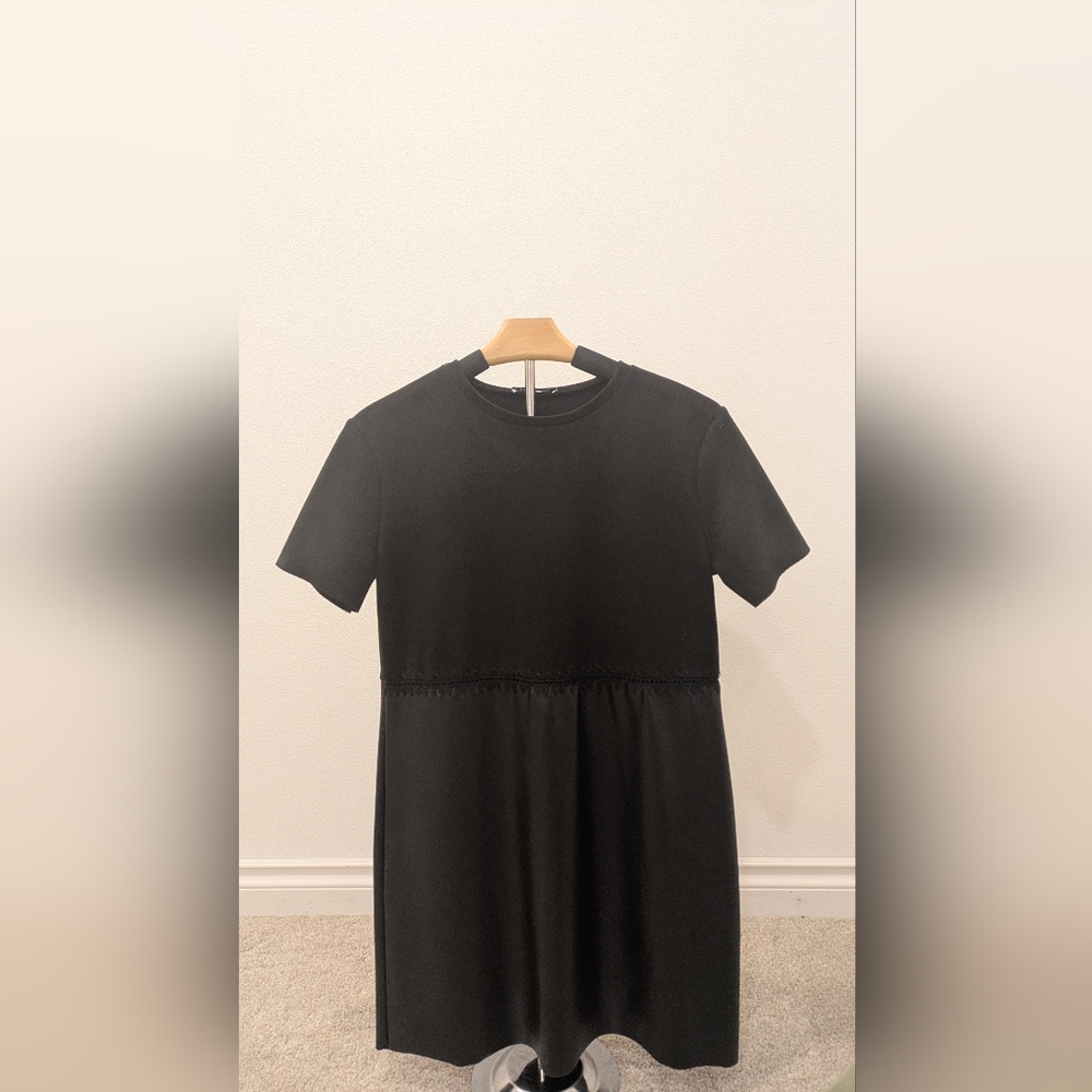 Black Short Sleeve Dress - Zara